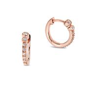 14k Mini Bezel Diamond Huggies