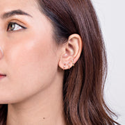 14k Tiny Diamond Hoop Earrings
