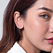 14k Diamond Line Hoop Earrings