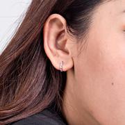 14k Dainty Baguette Hoop Earrings