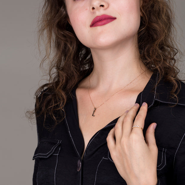 14k Gold Intitial Pendant Necklace