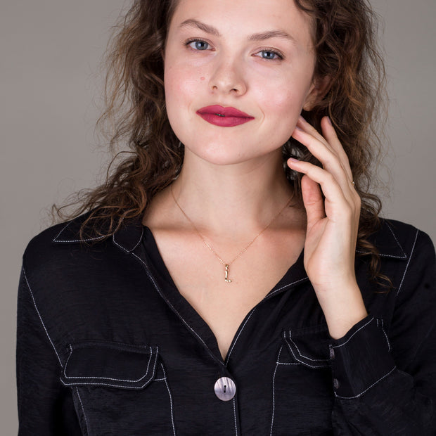 14k Gold Intitial Pendant Necklace