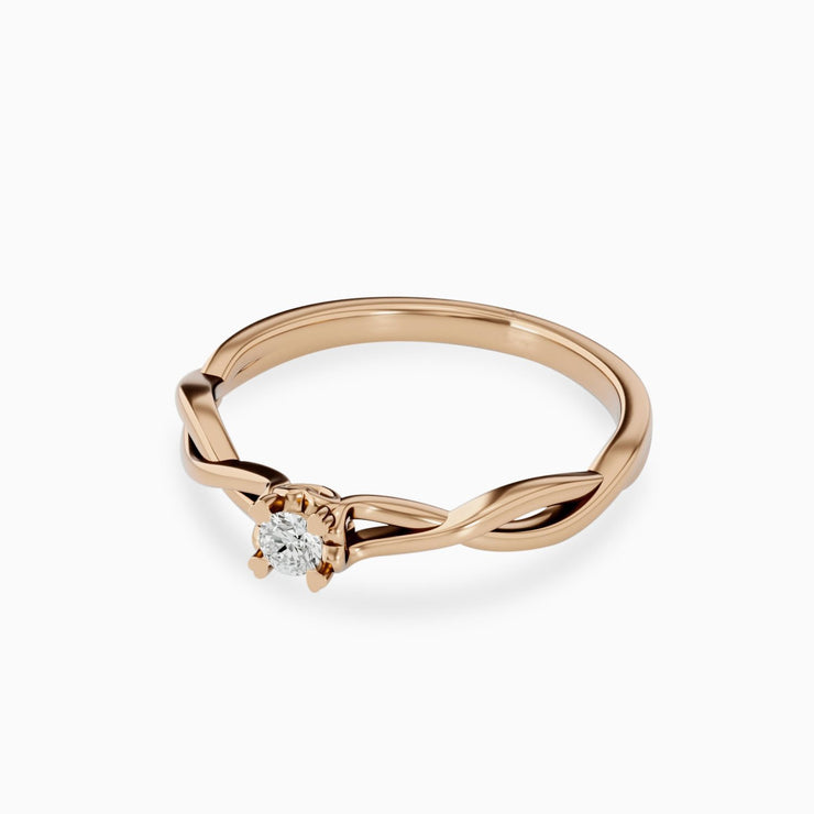 14k Gold Unique Engagement Ring With Diamonds