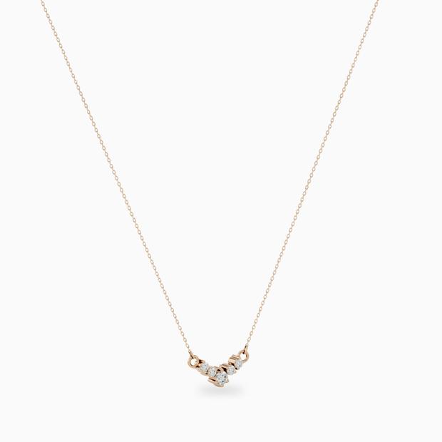 unique five diamond necklace