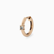 14k Simple Diamond Hoop Earrings