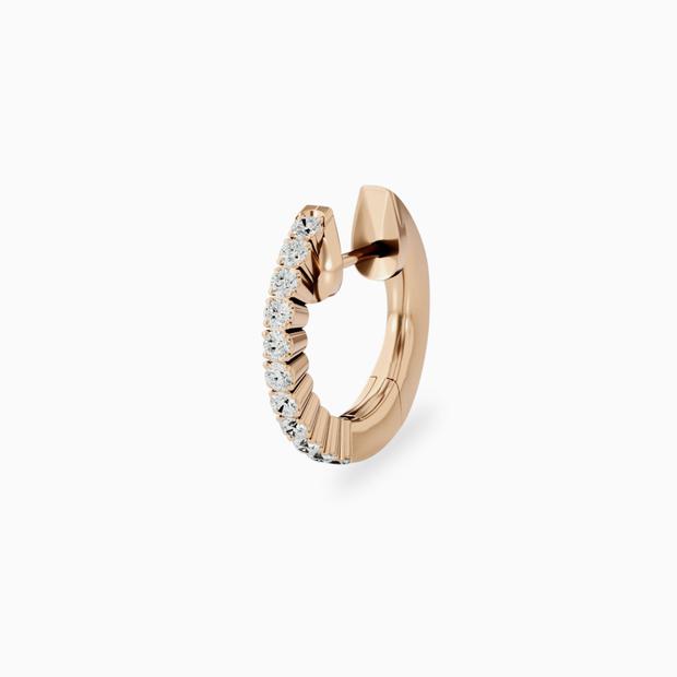 14k Micro Pave Diamond Hoop