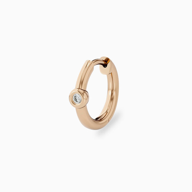 14k Tiny Diamond Hoop Earrings