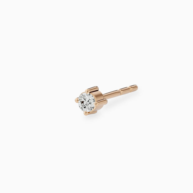 14k Gold Solitare Diamond Stud Earrings