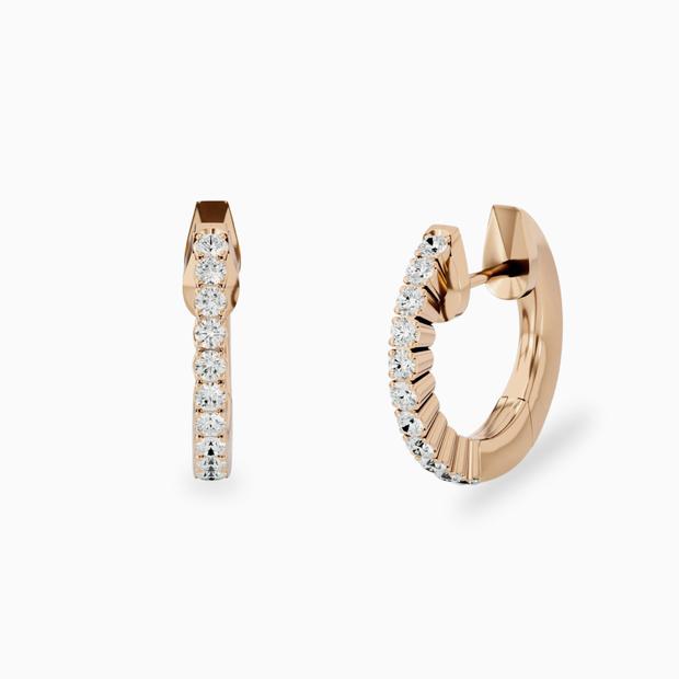 14k Micro Pave Diamond Hoop
