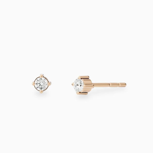 14k Gold Solitare Diamond Stud Earrings