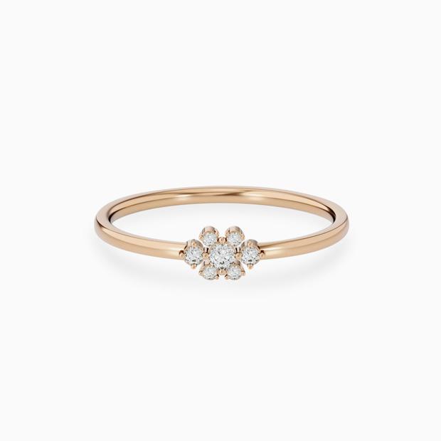 14k gold cluster diamond ring
