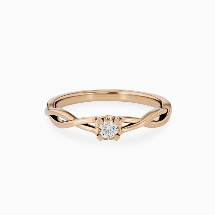 14k Gold Unique Engagement Ring With Diamonds