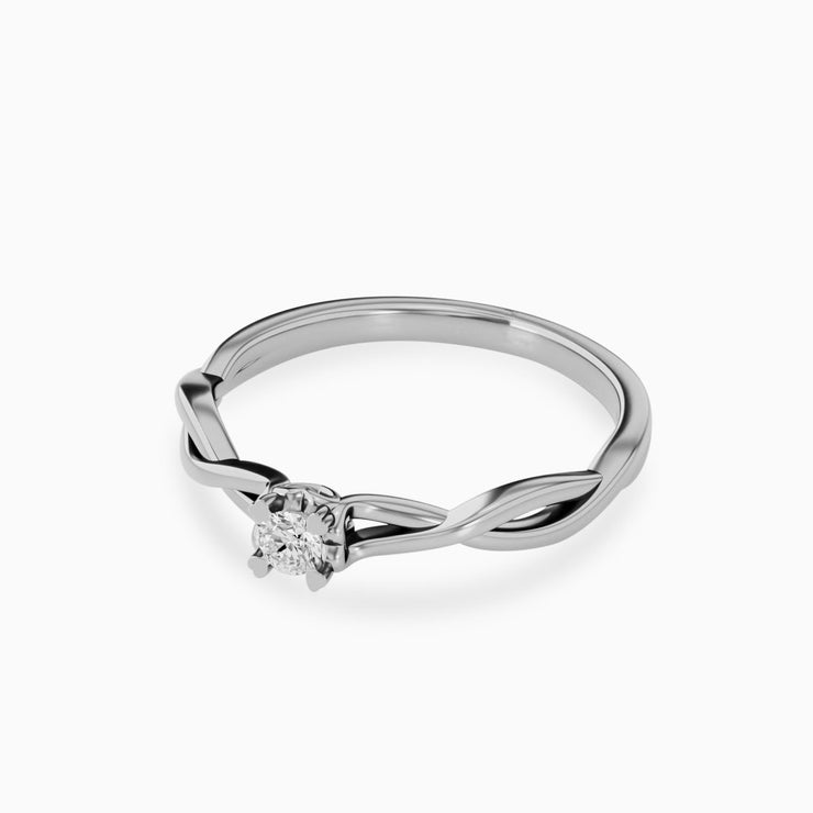 14k Gold Unique Engagement Ring With Diamonds