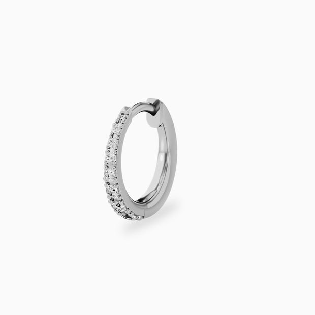 14k Diamond Line Hoop Earrings