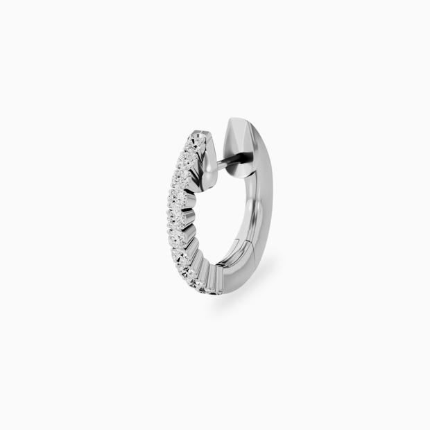 14k Micro Pave Diamond Hoop