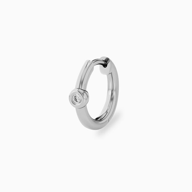 14k Tiny Diamond Hoop Earrings