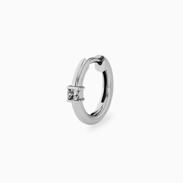 14k Simple Diamond Hoop Earrings