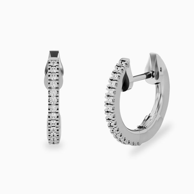 14k Gold Classic Diamond Hoops
