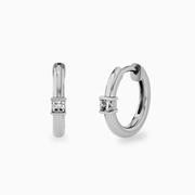 14k Princess Solitaire Diamond Hoops