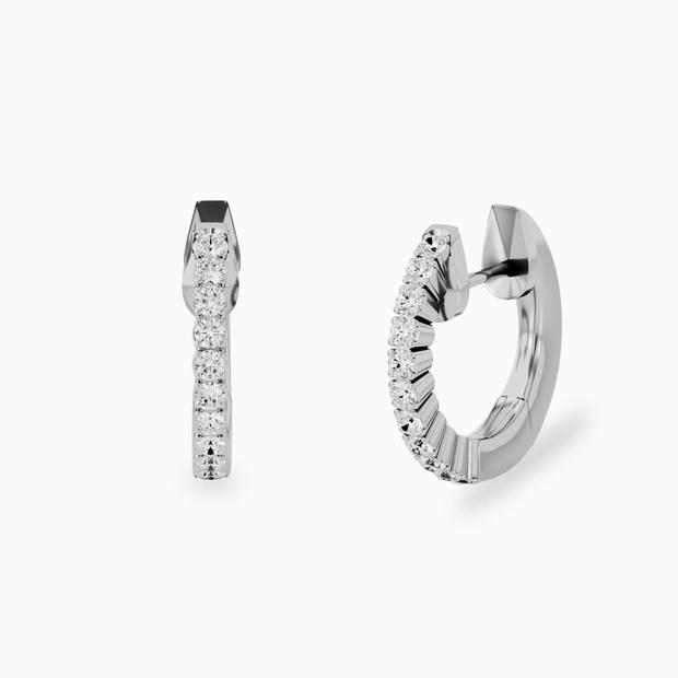 14k Micro Pave Diamond Hoop