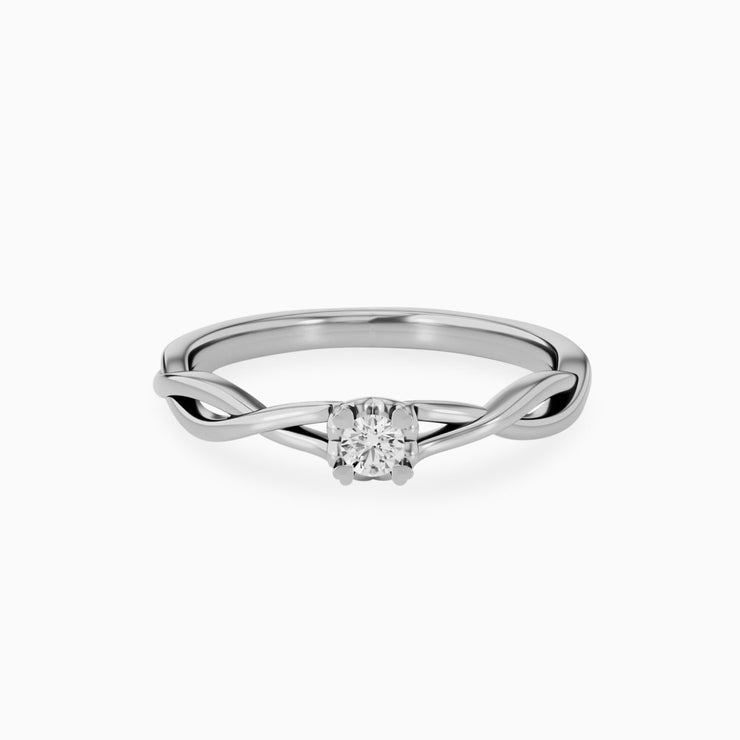 14k Gold Unique Engagement Ring With Diamonds