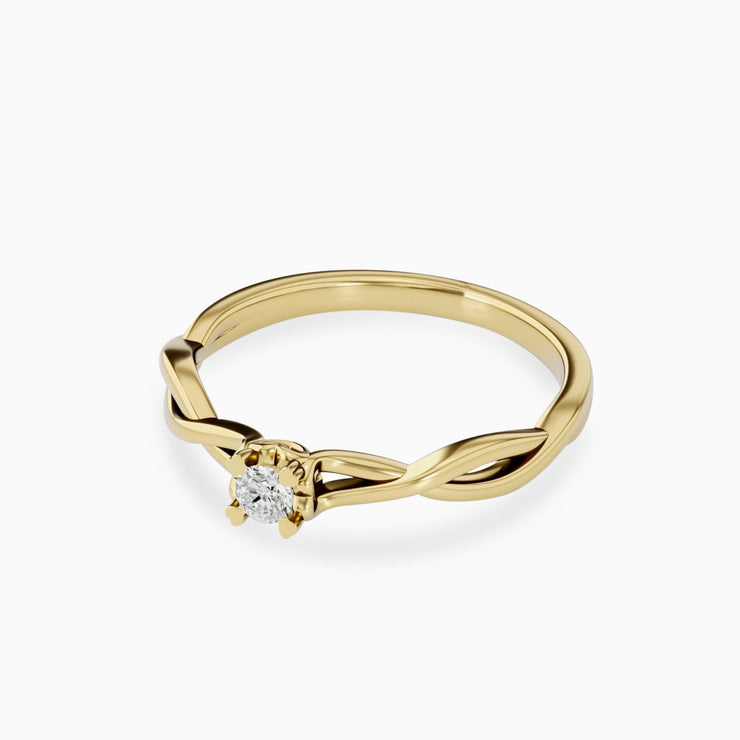 14k Gold Unique Engagement Ring With Diamonds