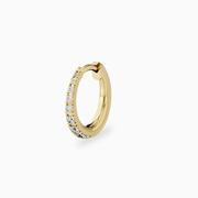 14k Diamond Line Hoop Earrings