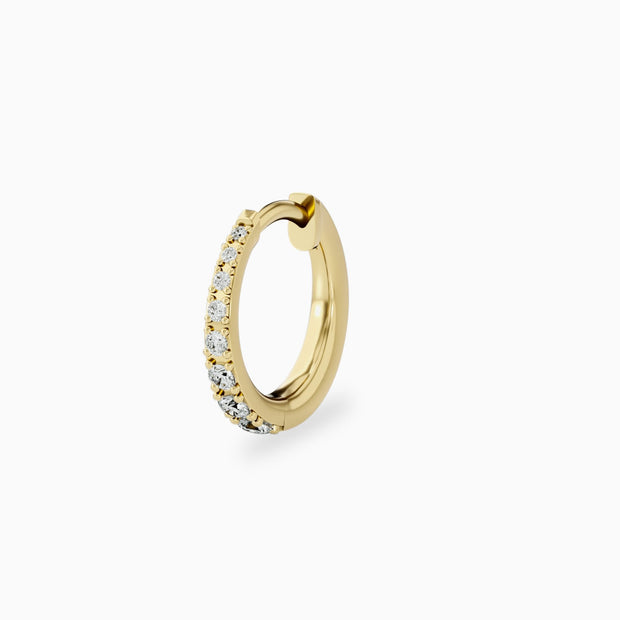 14k Small Diamond Hoop Earrings