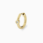 14k Tiny Diamond Hoop Earrings
