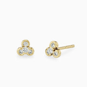 14k Lotus Diamond Stud Earring 