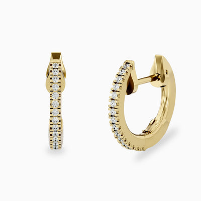 14k Gold Classic Diamond Hoops