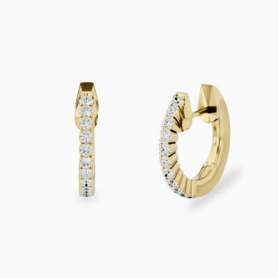 14k Micro Pave Diamond Hoop