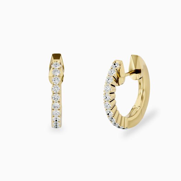14k Micro Pave Diamond Hoop