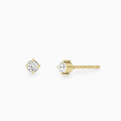 14k Gold Solitare Diamond Stud Earrings