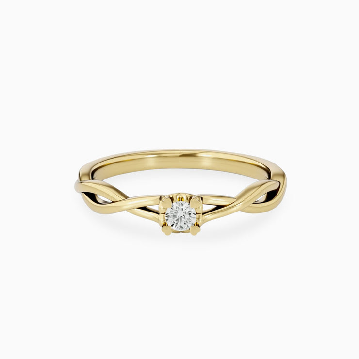 14k Gold Unique Engagement Ring With Diamonds